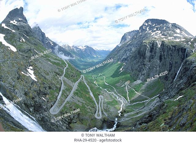Route from Andalsnes to Geiranger, Trollstigen Road, Western Fiordlands, Norway, Scandinavia, Europe