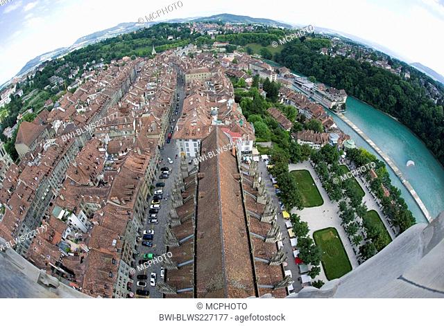 view over the roofs of the city, Switzerland, Berne, Berne