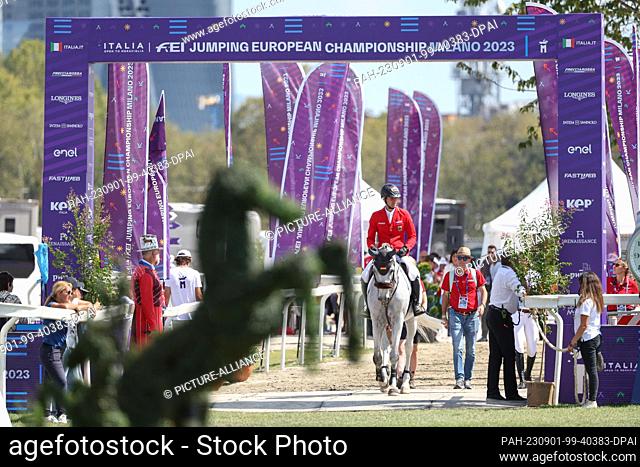 01 September 2023, Italy, Mailand: Equestrian sport: European Championship, Jumping, 3rd competition, 2nd round Nations Cup (individual and team)