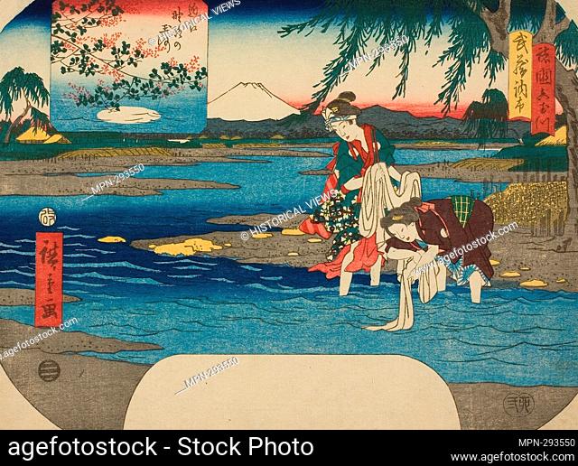 Author: Utagawa Hiroshige. The Chofu Jewel River in Musashi Province (Musashi Chofu) and the Noji Jewel River in Omi Province (Omi Noji no Tamagawa)