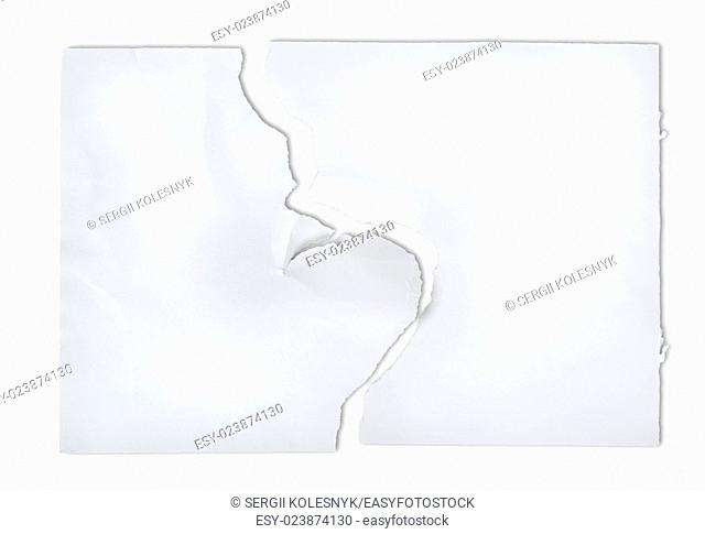 Torn piece of old Paper ready to accept any message. Clipping Path