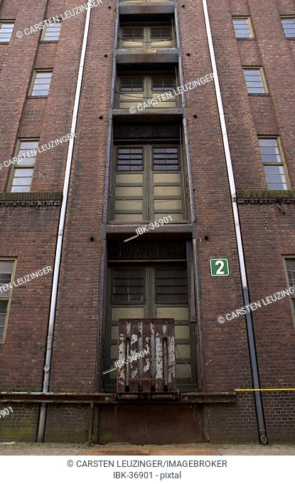 Front of an old warehouse at the Hamburger Speicherstadt Germany