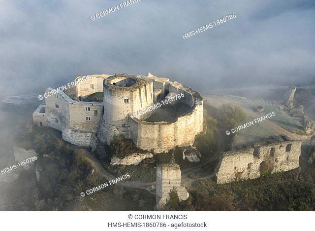 France, Eure, Les Andelys, Chateau Gaillard, 12th century fortress built by Richard Coeur de Lion, new look after several years of renovation