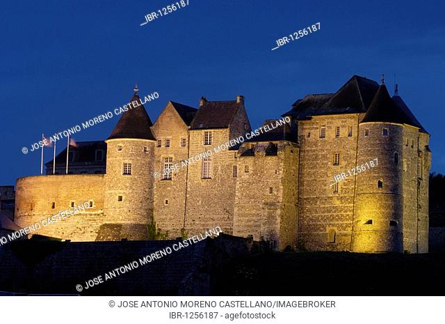 Côte d'Albatre, Castle-Museum at dusk, Dieppe, Haute-Normandie, Normandy, France, Europe