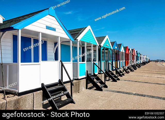 Colourful Beach Huts on Southwold Beach