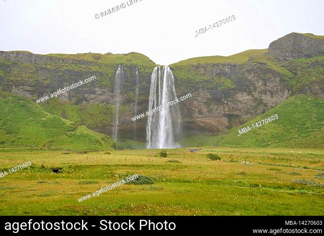 Waterfall, Morning, Summer, Seljalandsfoss, Storidalur, Sudurland, SuÃ°urnes, Iceland