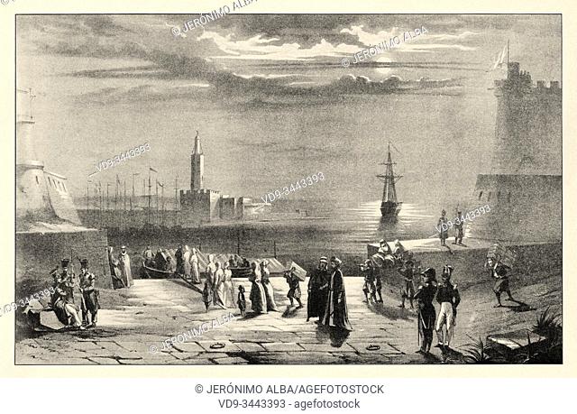 Algeria campaign. Hussein Dey (Izmir, 1765 - Alexandria, 1838) leaves Algiers. He was the last of the Ottoman governors of Algiers