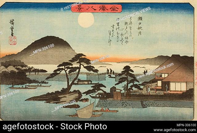 Author: Utagawa Hiroshige. Autumn Moon at Seto (Seto shugetsu), from the series 'Eight Views of Kanazawa (Kanazawa hakkei)' - c