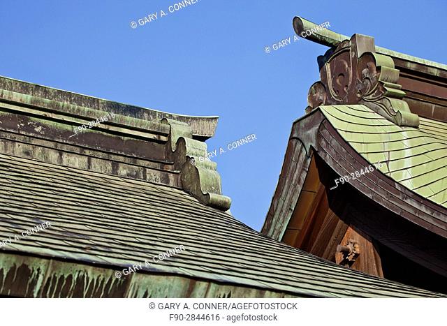 Roof decoration at Hakozaki Shrine in Fukuoka, Kyushu, Japan