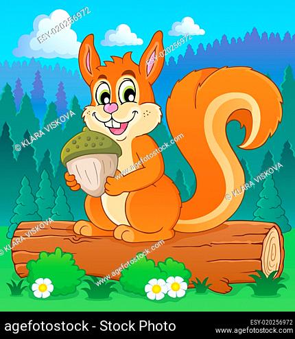 Cute squirrel cartoon Stock Photos and Images | agefotostock