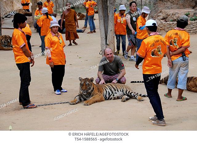 Tourist at Tiger temple Kanchanaburi