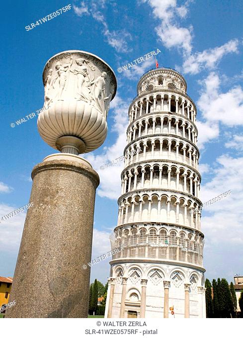 Statue with Tower of Pisa