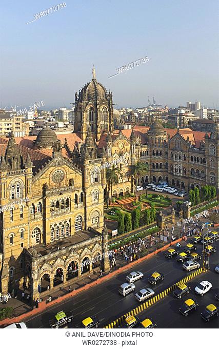 Victoria Terminus VT now Chhatrapati Shivaji Terminus CST railway station , Bombay Mumbai , Maharashtra , India UNESCO World Heritage
