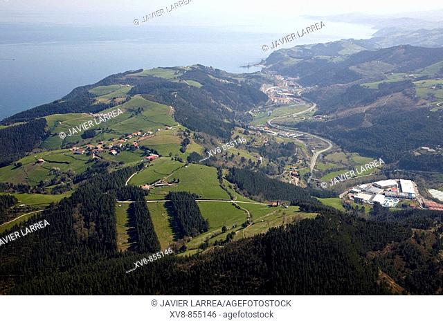 Asterrika, Ondarroa in background, Biscay, Basque Country, Spain