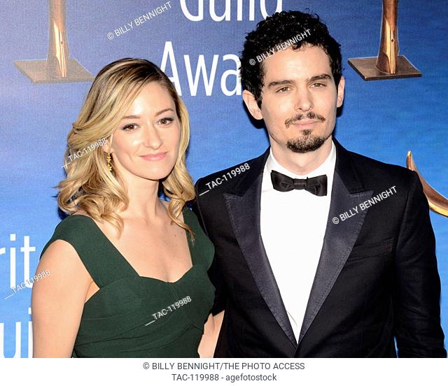 Damien Chazzell and Olivia Hamilton attend the 2017 Writers Guild Awards L.A. Ceremony at The Beverly Hilton Hotel in Beverly Hills, California on February 19