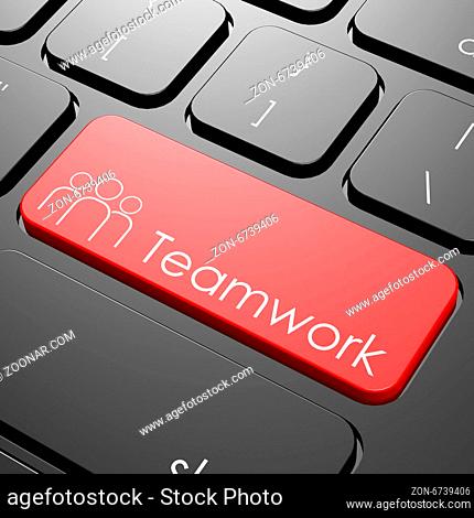 Teamwork keyboard image with hi-res rendered artwork that could be used for any graphic design