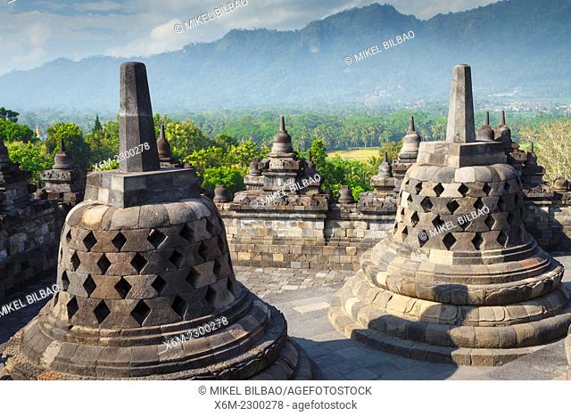 Borobudur buddhist temple. Magelang, Java. Indonesia, Asia