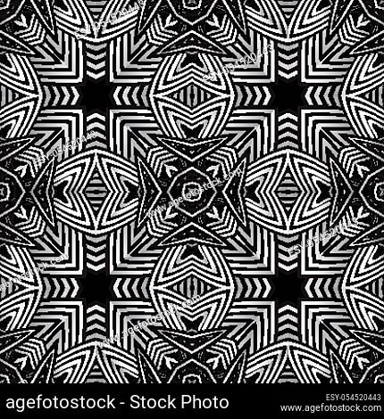 vector abstract optical art illusion design decoration seamless pattern isolated black background