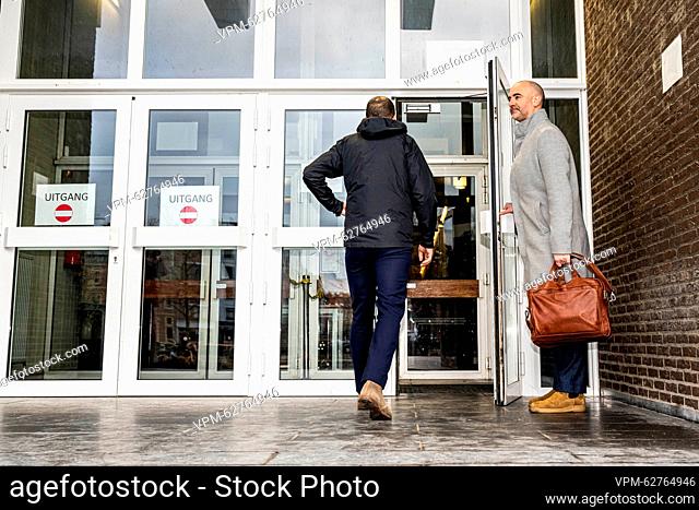 Lawyer Alex Buelens and one of the accused arrive for a session of the case before the Antwerp appeal court, a remark of the judge during the trial in Hasselt