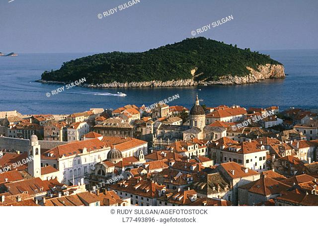 Dubrovnik and Lokrum Island. Dalmatia. Croatia