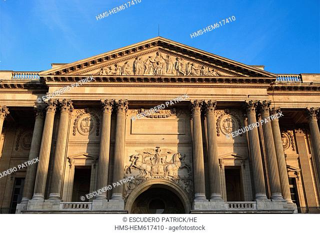 France, Paris, the Great Gate of the Cour Carree du Louvre located on Amiral de Coligny street