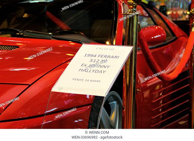 Ferrari 512 TR belonging to the late singer Johnny Hallyday (died December 5, 2017) for sale at the Retromobile 2018 exhibition Featuring: Ferrari 512 TR Where:...