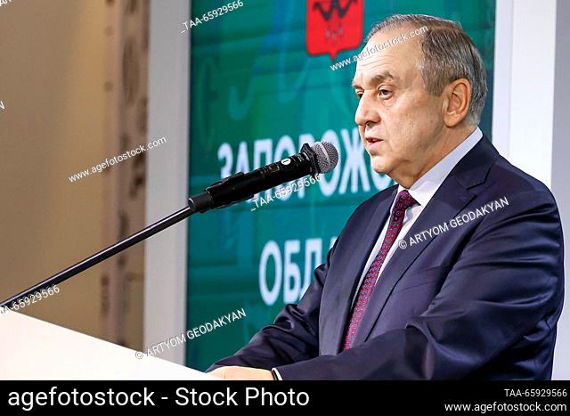 RUSSIA, MOSCOW - DECEMBER 20, 2023: Crimea's Permanent Representative to the Russian President Georgy Muradov attends the opening of Zaporozhye Region Day...