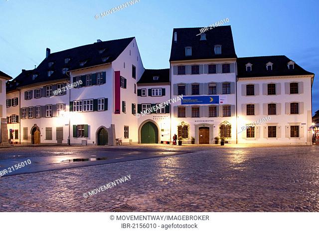 Museum of Cultures on Muensterplatz or Cathedral Square, dusk, Basel, Canton of Basel-Stadt, Switzerland, Europe, PublicGround