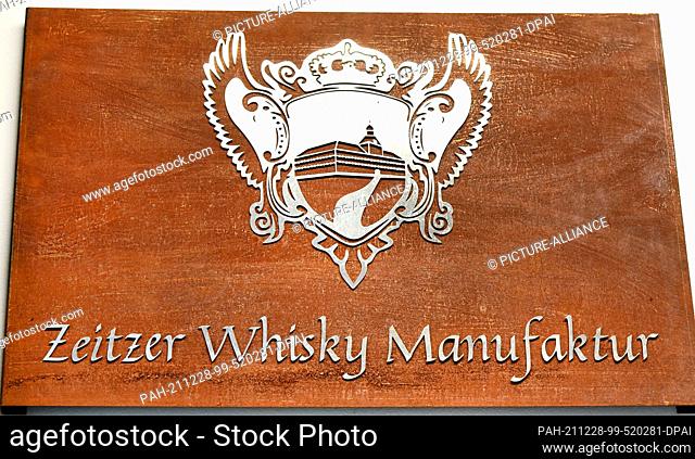 20 December 2021, Saxony-Anhalt, Zeitz: Logo of the Zeitzer Whisky Manufaktur by Daniel Rost. According to his own information