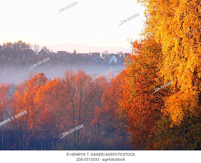 Autumn landscape in lesser Poland near Krakow, Poland