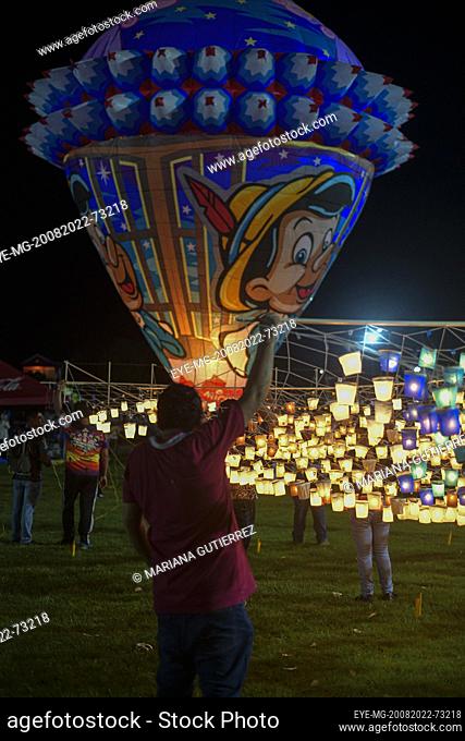 August 20, 2022, Tahmek, Mexico: Persons attend at second edition of the 'Mayan balloon festival' was held in the town of Tahmek, in the state of Yucatan