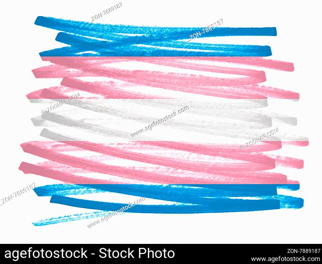 Flag illustration made with pen - Trans Pride