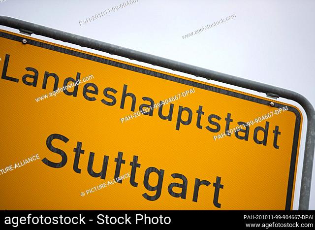 11 October 2020, Baden-Wuerttemberg, Stuttgart: A place-name sign says ""Landeshauptstadt Stuttgart"". After the warning level of 50 new infections per 100