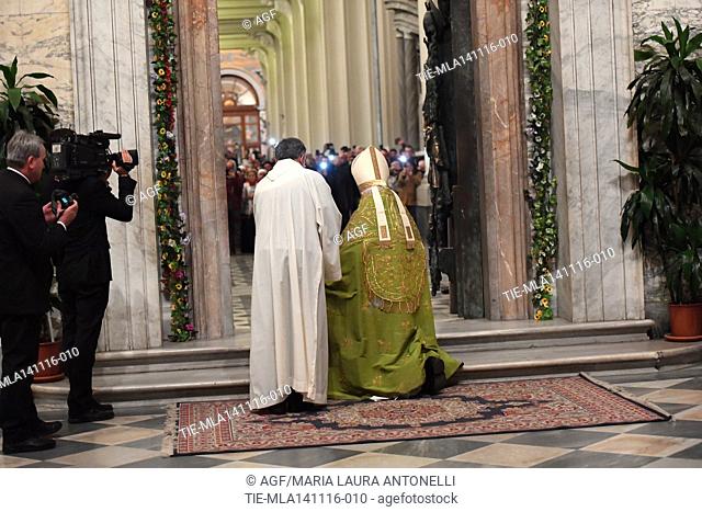 Cardinal Agostino Vallini closing the Holy Door at Basilica St. John in Laterano, Rome, ITALY-14-11-2016