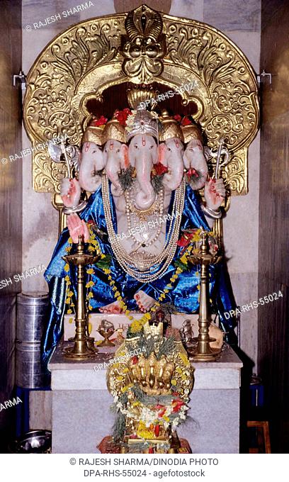 Idol of punch mukhi ganesha in satara at maharashtra India Asia
