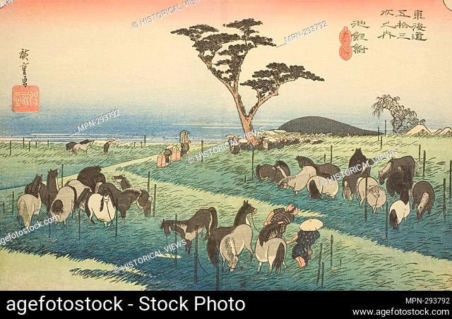 Author: Utagawa Hiroshige. Chiryu: Early Summer Horse Market (Chiryu, shuka uma ichi), from the series 'Fifty-three Stations of the Tokaido (Tokaido gojusan...