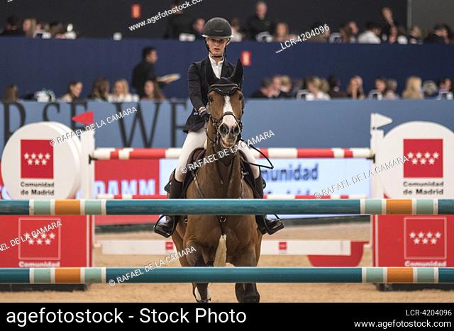 THE AMERICAN JUMPING RIDER ISABELLA RUSSEKOFF IN CASER GROUP HELVETIA TROPHY IFEMA MADRID SPAIN 24 NOVEMBER 2023