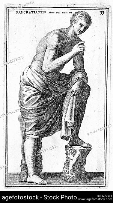 Statue eines Pankratiasten, Kampfkünstler bei den altgriechischen Festspielen, die erstmals 648 v. Chr. bei den 33. Olympischen Spielen nachweisbar ist