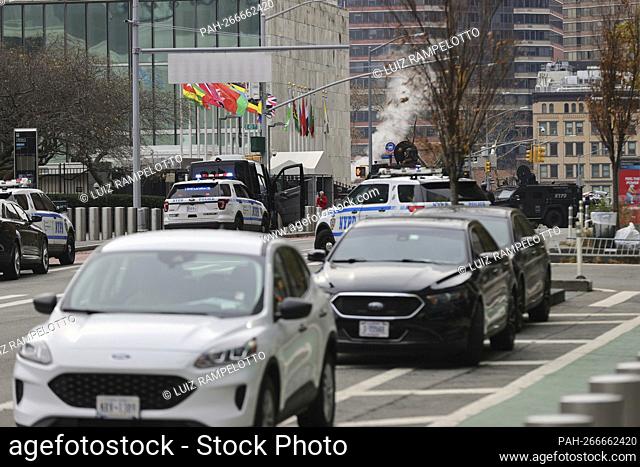United Nations, New York, USA, December 02, 2021 - Diplomats and employees of the UN headquarters were ordered to remain in place for nearly three hours on...