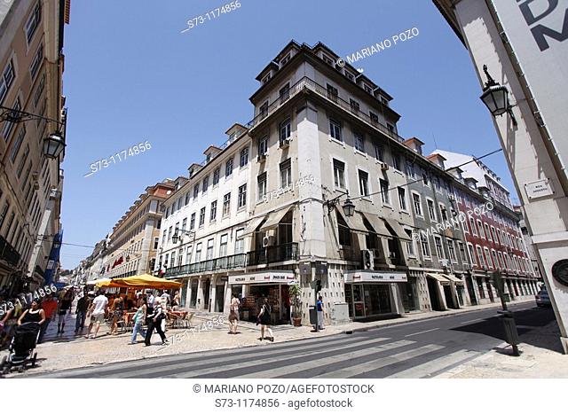 Street of the Chiado district, Lisbon, Portugal