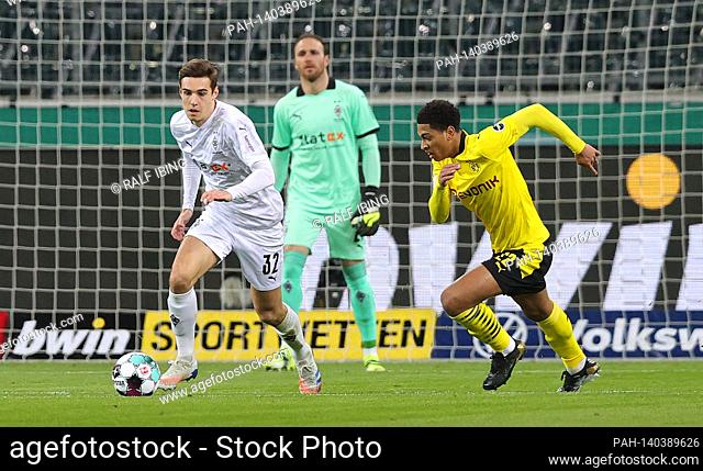firo: 02.03.2021, Soccer: Soccer: DFB-Pokal, quarter finals, season 2020/21 Borussia Monchengladbach, Gladbach - BVB, Borussia Dortmund 0: 1 Florian NEUHAUS