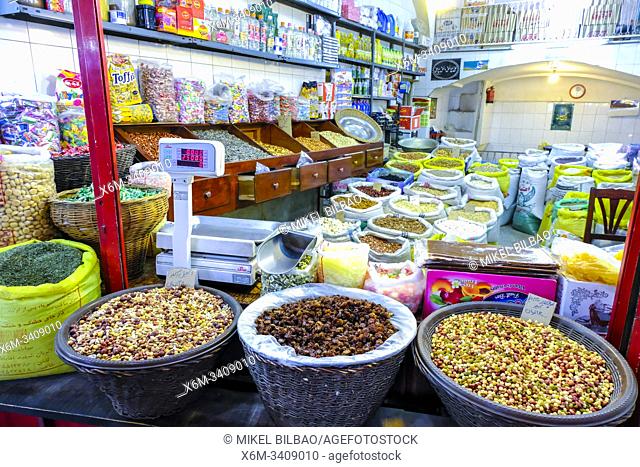 Spices shop. Grand Bazaar. Kashan, Iran. Asia