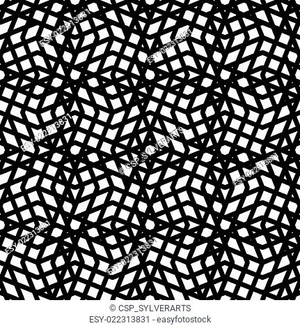 Geometric messy lined seamless pattern, monochrome vector endless background. Decorative expressive motif texture