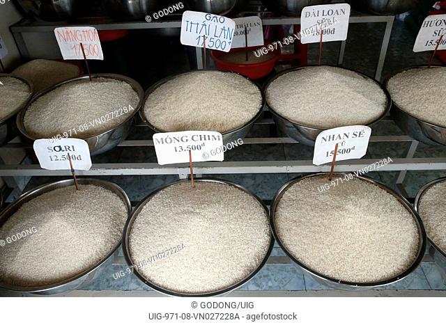 Various types of rice for sale. Thay Ninh. Vietnam