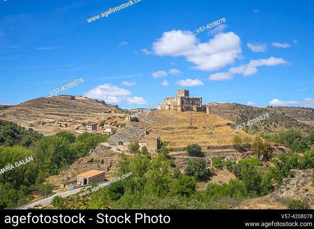 Castle and overview. magaña, Soria province, Castilla Leon, Spain