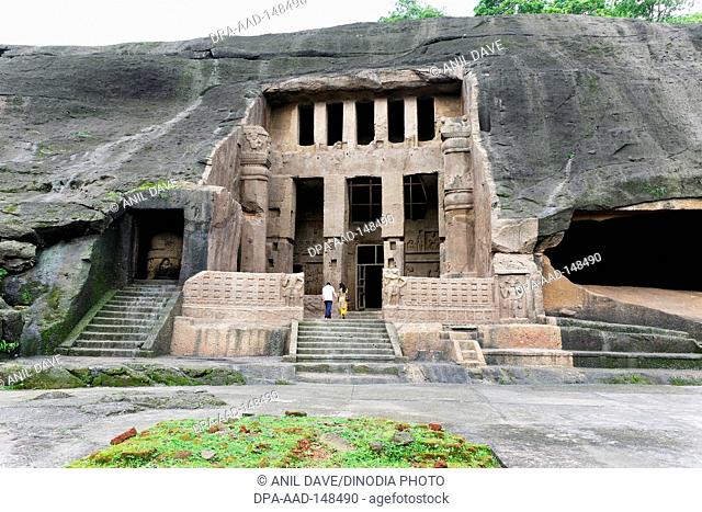 Buddhist heritage cave temple ; Kanheri ; Borivali ; Bombay now Mumbai ; Maharashtra ; India