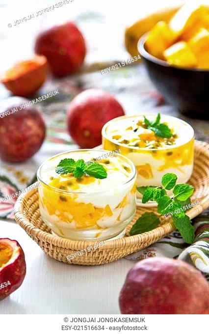Passion fruit and Mango yogurt