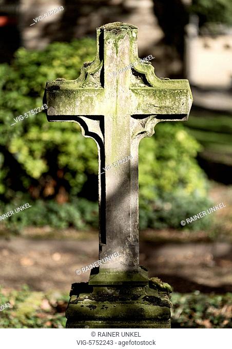 GERMANY : A Holy Cross on a cemetery , 19.04.2017 - Bonn, Northrhine-Westfalia, Germany, 19/04/2017