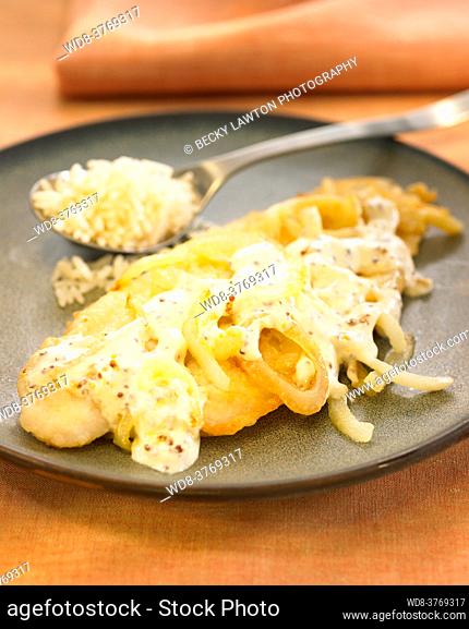 snapper fillet with mustard sauce