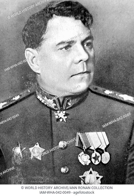 Aleksandr Mikhailovich Vasilevsky (1895 - 1977) was a Russian career officer in the Red Army who was promoted to the rank of Marshal of the Soviet Union in 1943